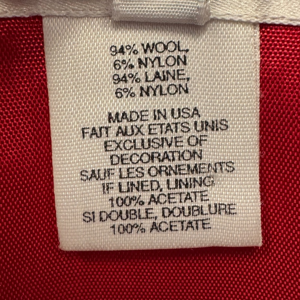 Vintage Talbots Wool Blend Vest Black Velvet Collar Button Front Size 8 USA Red - Picture 7 of 8